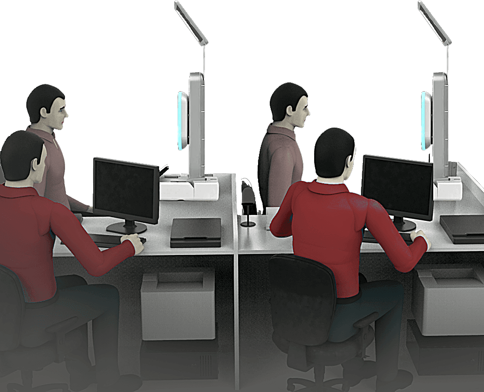 Several positions in one room