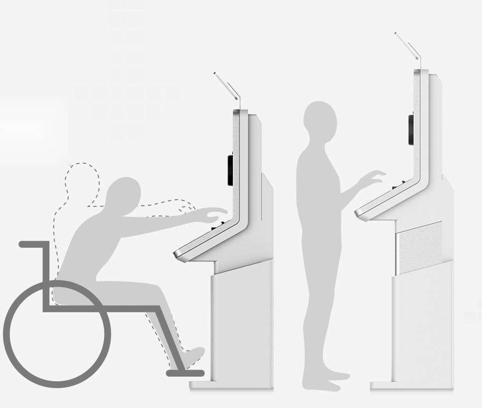 The kiosk meets the person