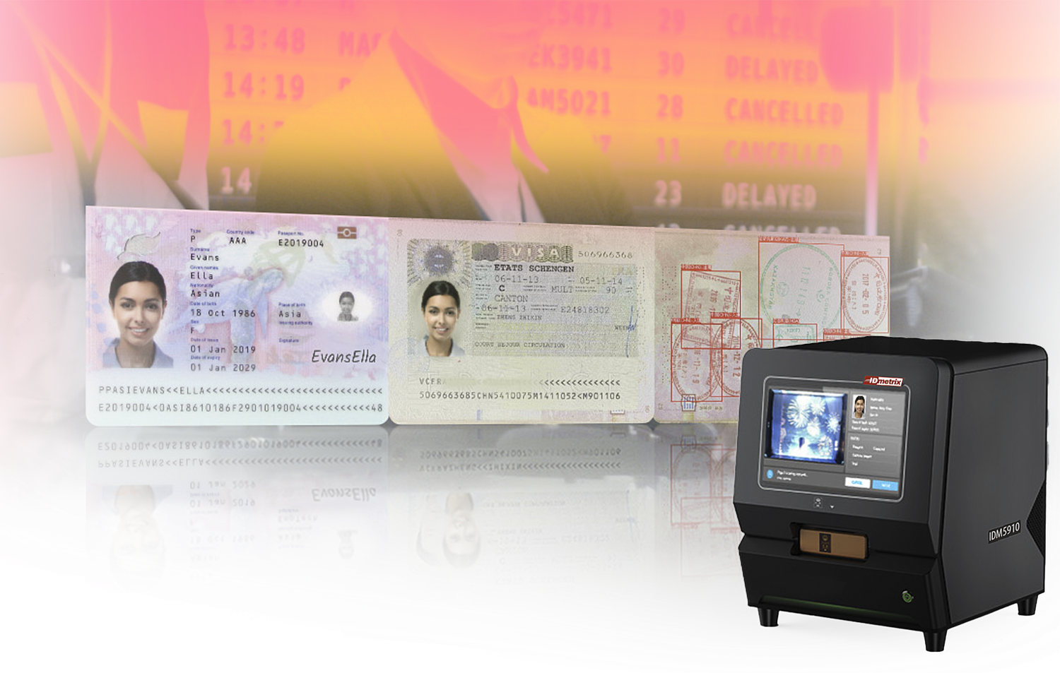 Data page, visas and stamps, without an operator turning them