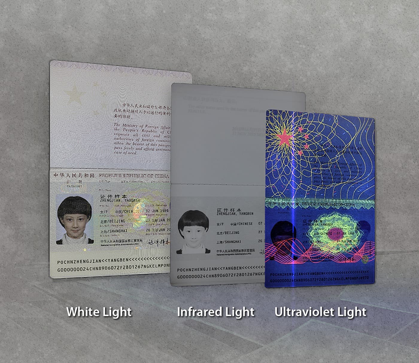 White, infrared and ultraviolet on the same page