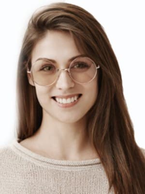 Glasses obscuring the eyes